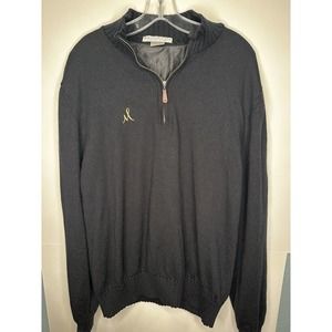 Martin Golf Sweater Pullover Quarter Zip Merino Wool Italy Black Size Mens XL